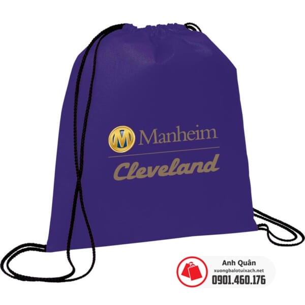 Túi vải không dệt rút dây Manheim-Cleveland tím