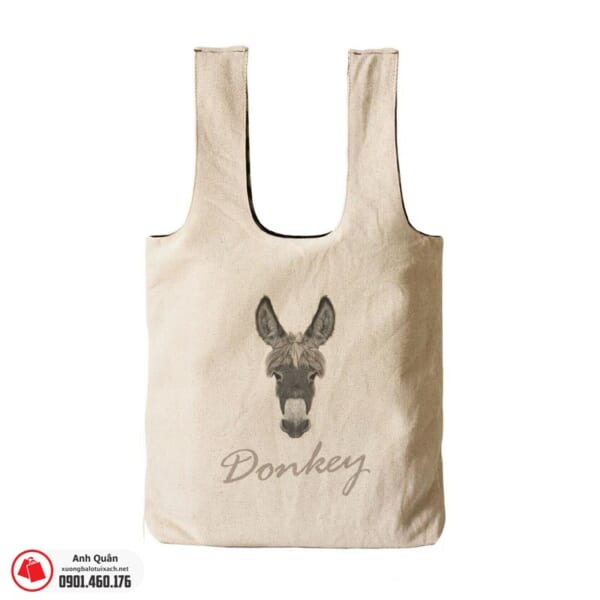 Túi vải bố in chuyển nhiệt Donkey