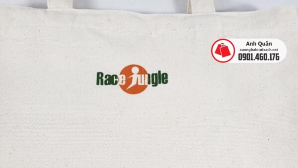 In logo túi vải bố canvas in chuyển nhiệt Race Jungle